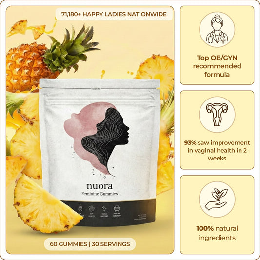 Feminine Balance Gummies Beutel mit Ananas, 60 Gummis, 30 Portionen